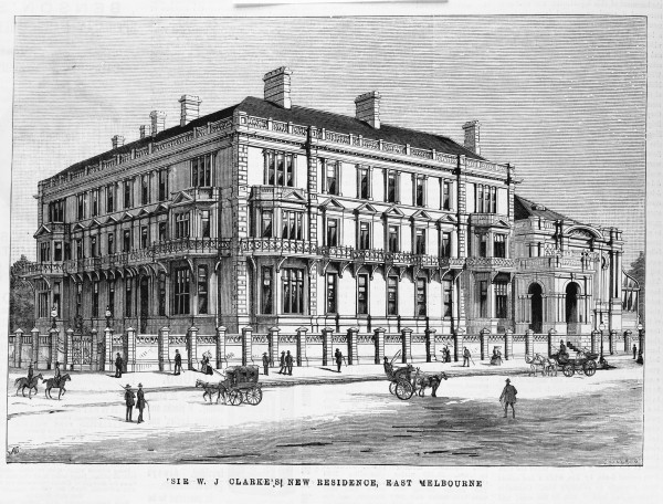 Engraving of Cliveden Mansions 1887 by Samuel Calvert
