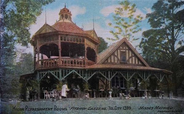 Kiosk, Fitzroy Gardens, c.1910.  Postcard