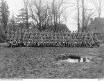 Reginald Bolton, first left, middle row, at Neuve Eglise, Belgium, 1918