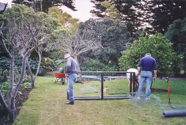 018 John Isbel, Frank Coppens, Murray Hohnen - possum guards for vegetable garden August 2003