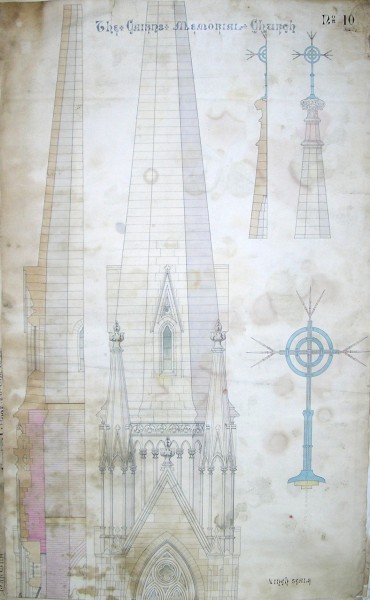 1884 10 Cairns Memorial Church spire detail drg 10