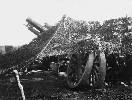 Australian 9.2. inch Howitzer, camouflaged, Ypres, 1917