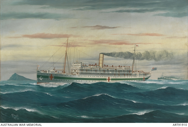 No 2 Australian Hospital Ship, by Reginald Borstel 1916. AWM ART91910