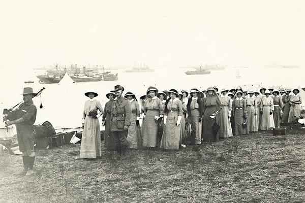 First contingent of Australian sisters arriving at Lemnos 1915